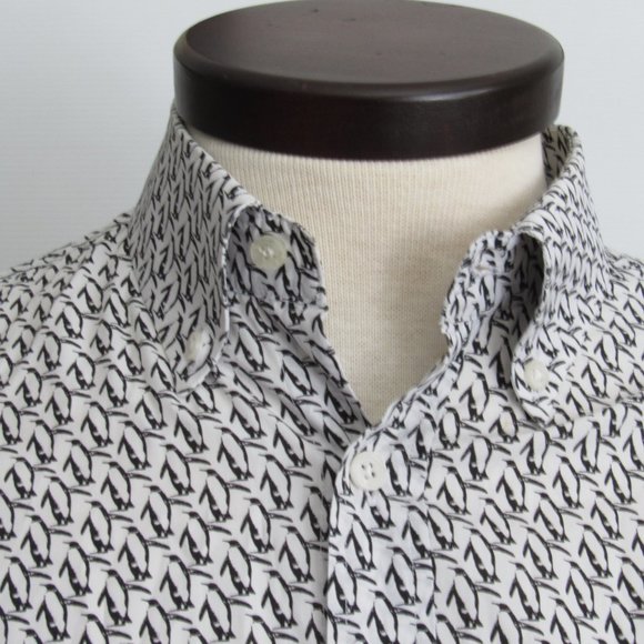 Paul & Shark Yachting Men's Button-Down Shirt Penguins Made in Italy Sz M 15 EUC - Picture 5 of 15